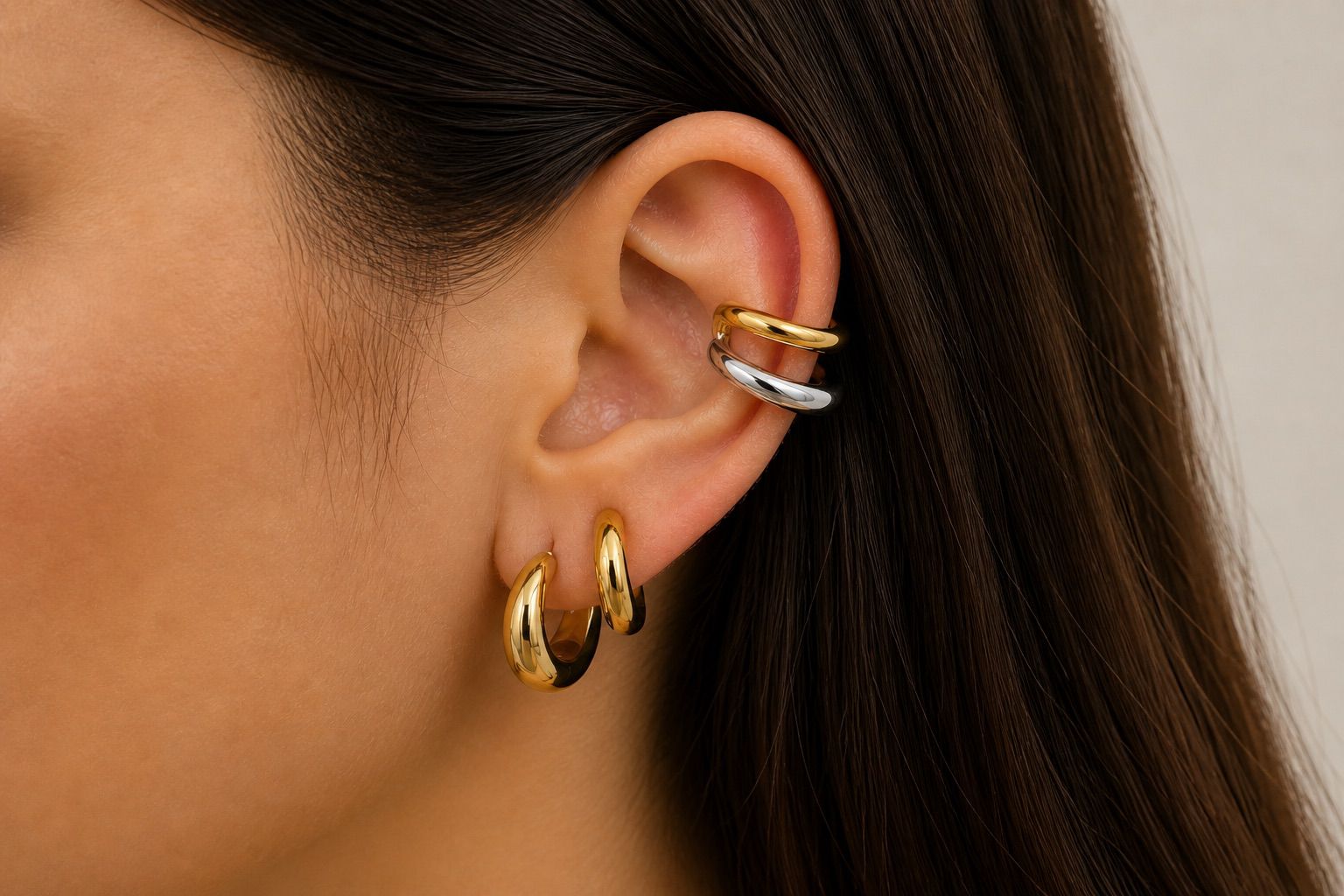 Varenna Duo Ear Cuff Two Tone