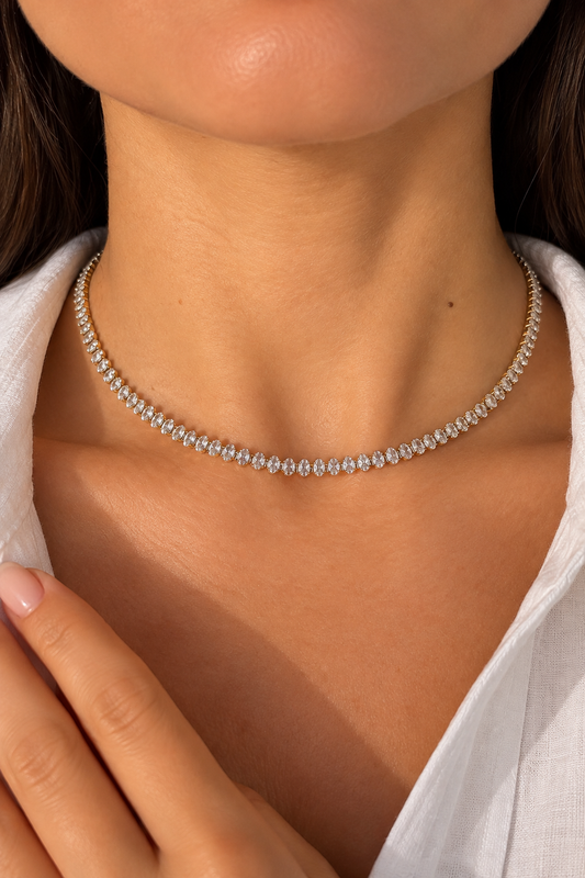 Varenna Oval Tennis Necklace