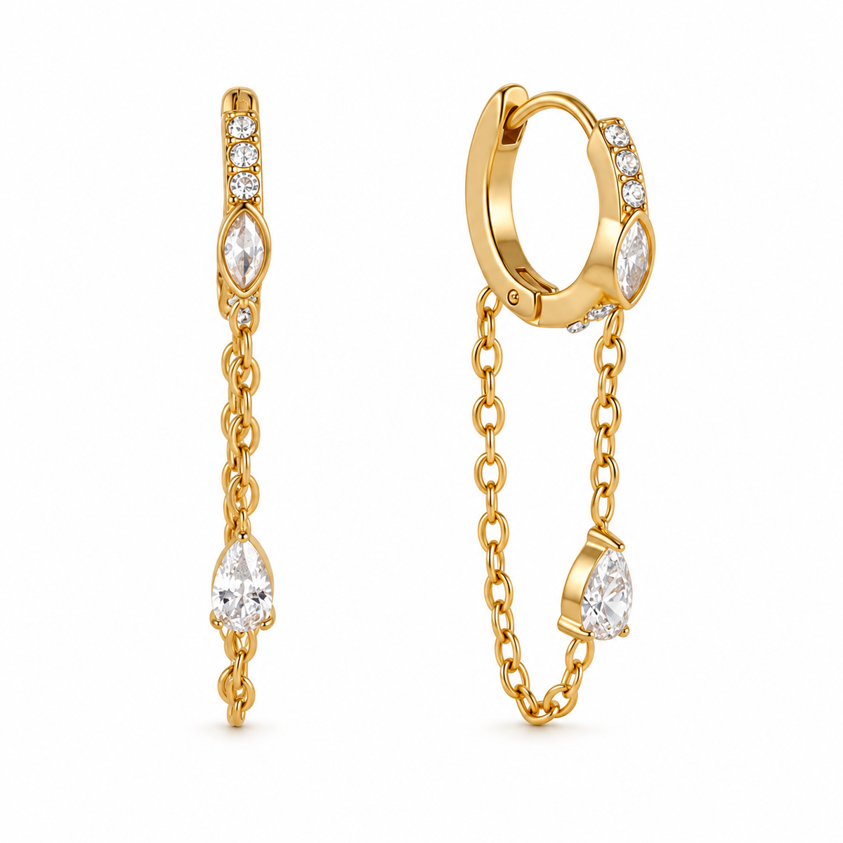 Aria Chain Huggie Earrings