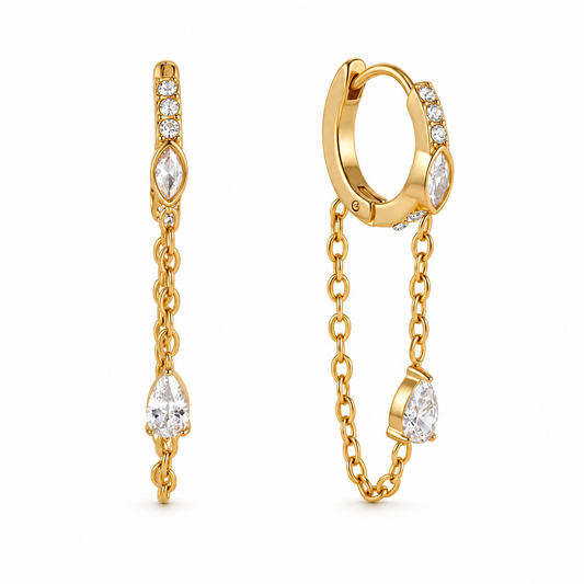 Aria Chain Huggie Earrings