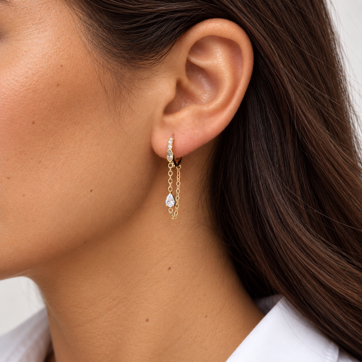 Aria Chain Huggie Earrings