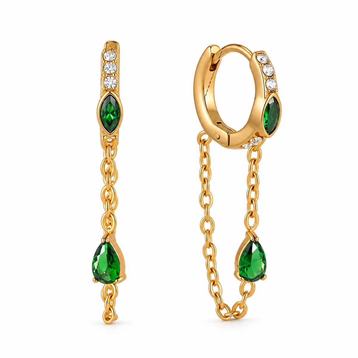 Aria Chain Huggie Earrings