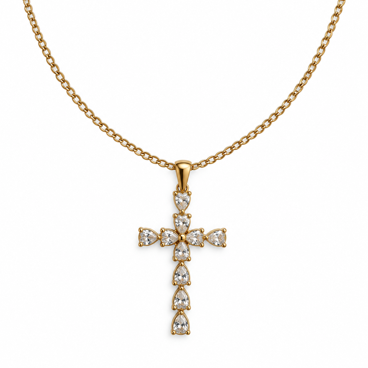 Fede Heart Cross Necklace