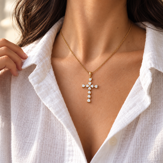 Fede Heart Cross Necklace